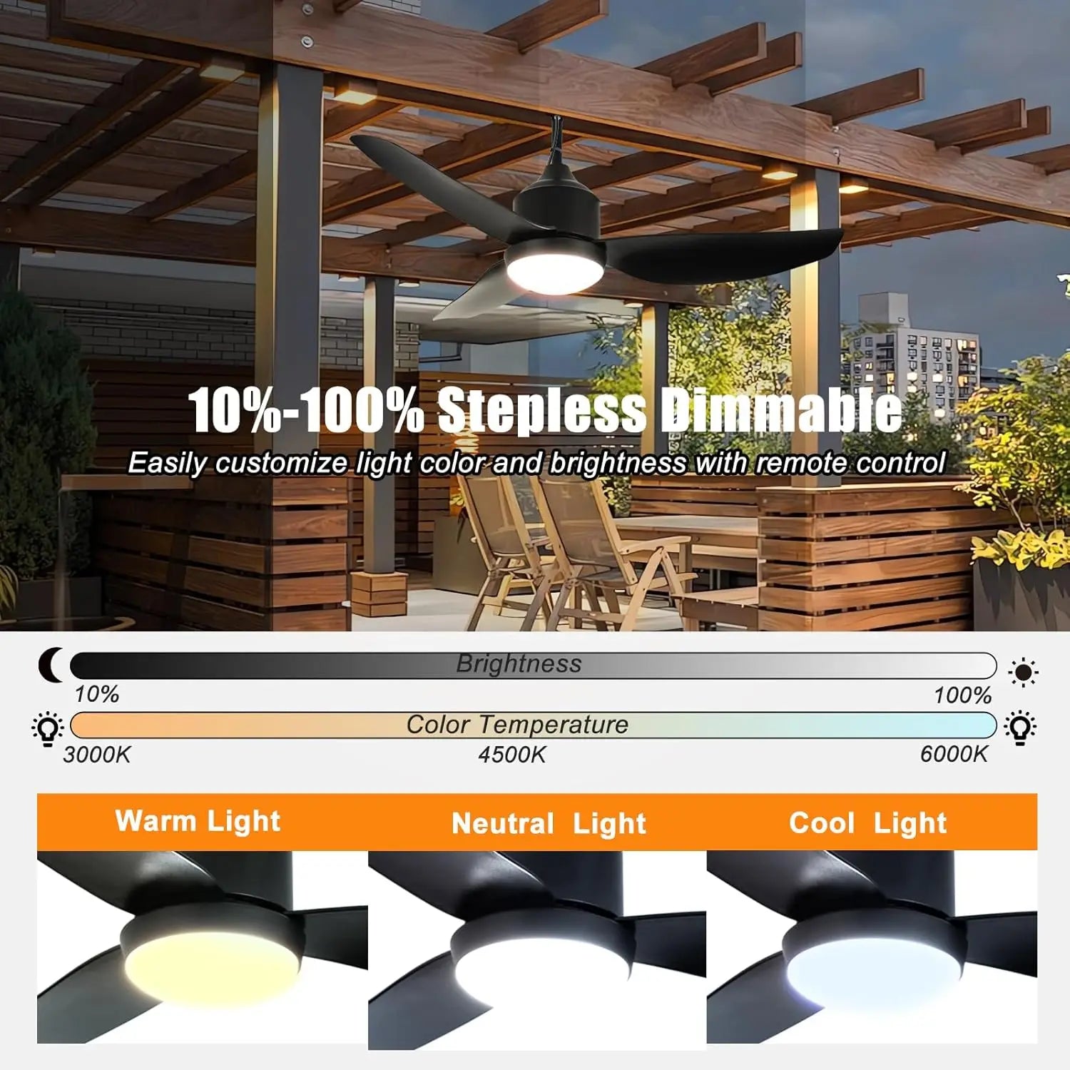 Outdoor Ceiling Fan with Light