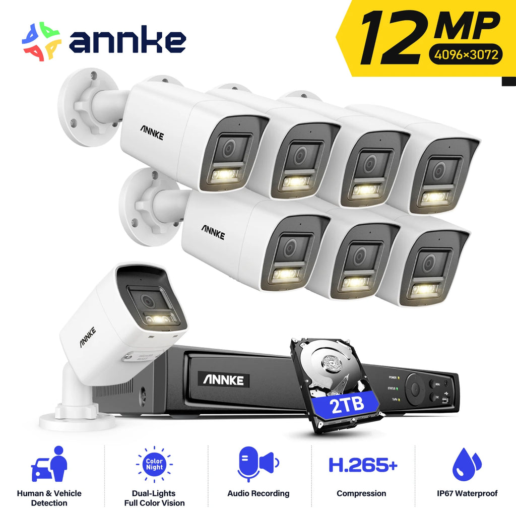 12MP POE Video Surveillance System 8CH NVR With 4/8 PCS