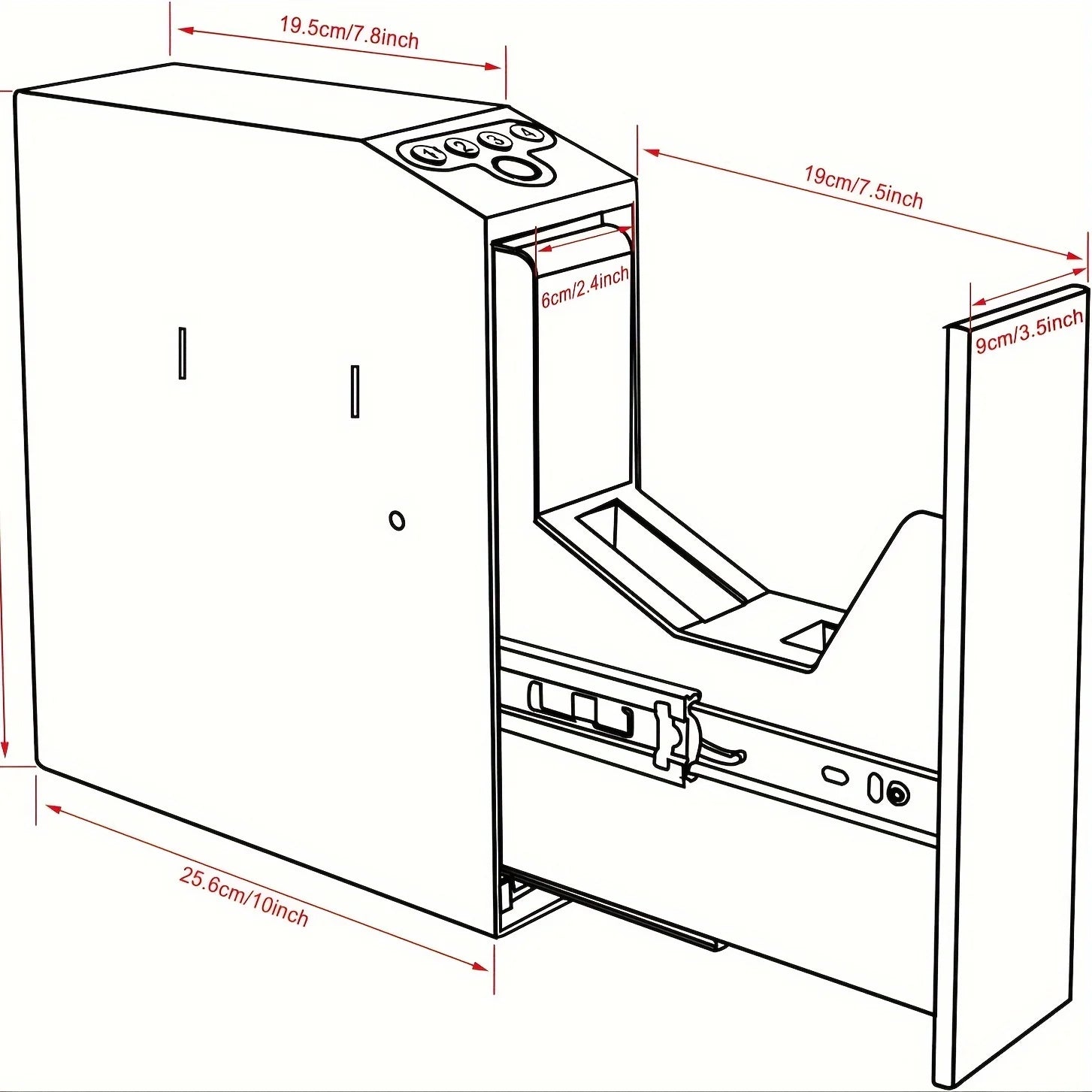 Biometric Slider Handgun Gun Safe for Nightstand, Desk, Bed Side, Truck