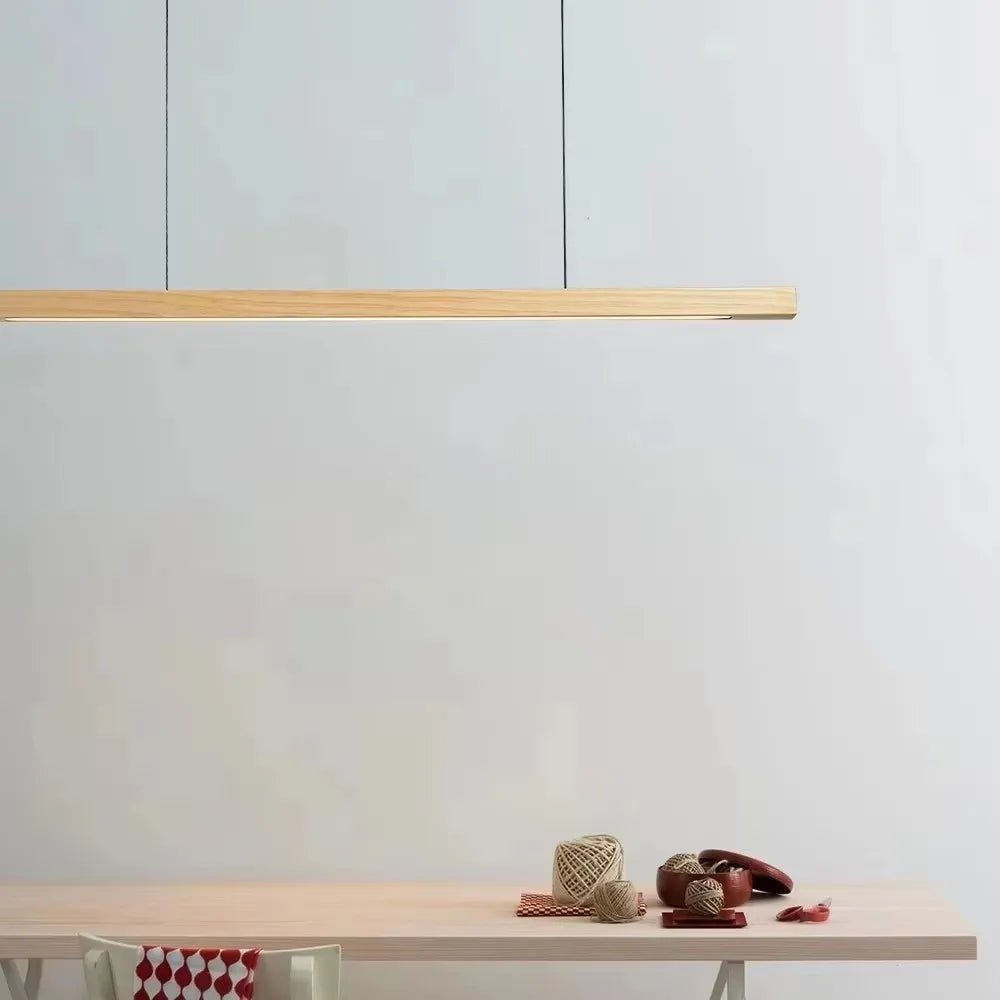 Modern LED Chandelier Walnut