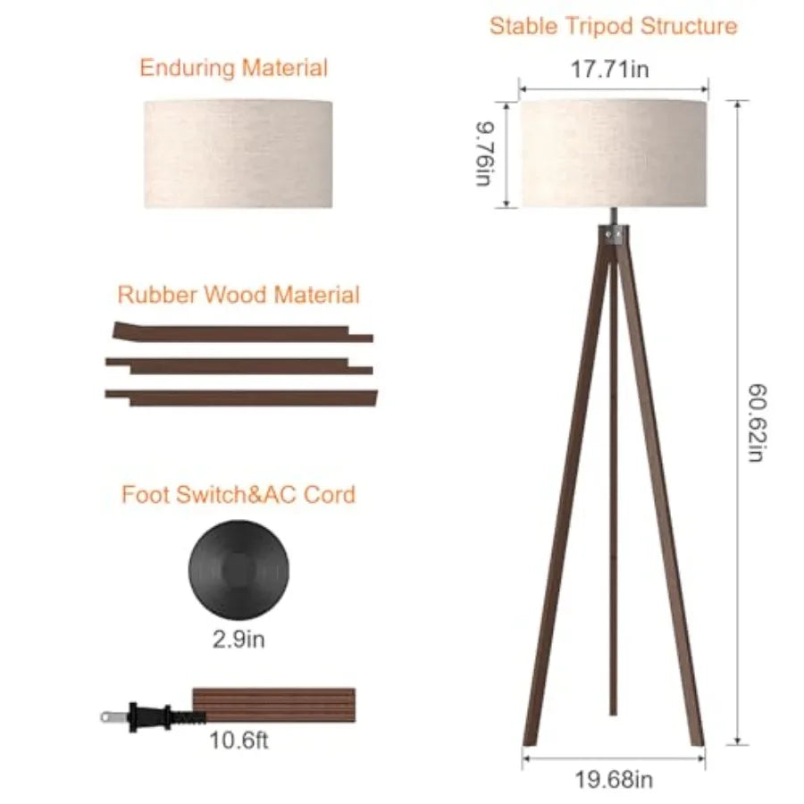 Wood Tripod Floor Lamp