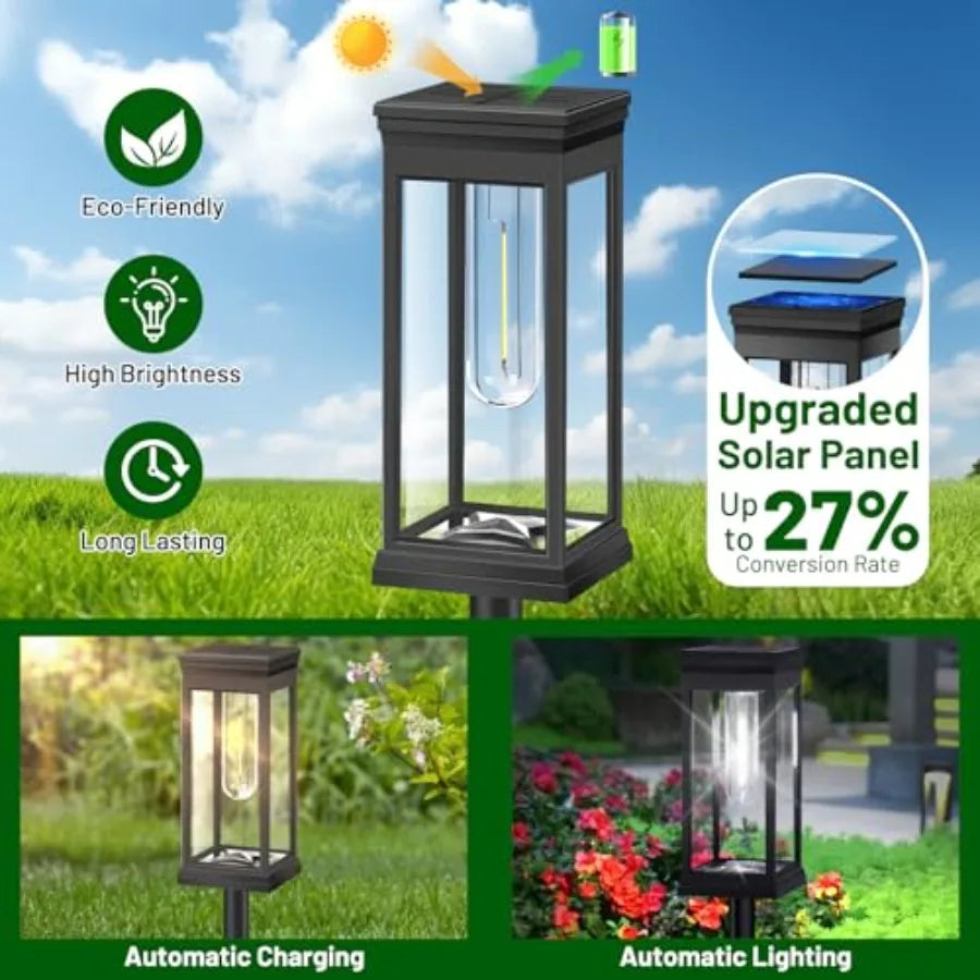 Upgraded Solar Pathway Lights Outdoor, 8-Pack