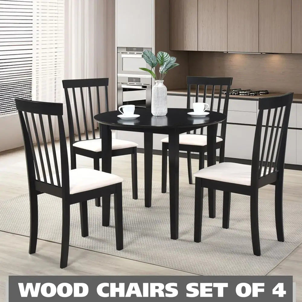 Upholstered Black Dining Chairs Set of 4