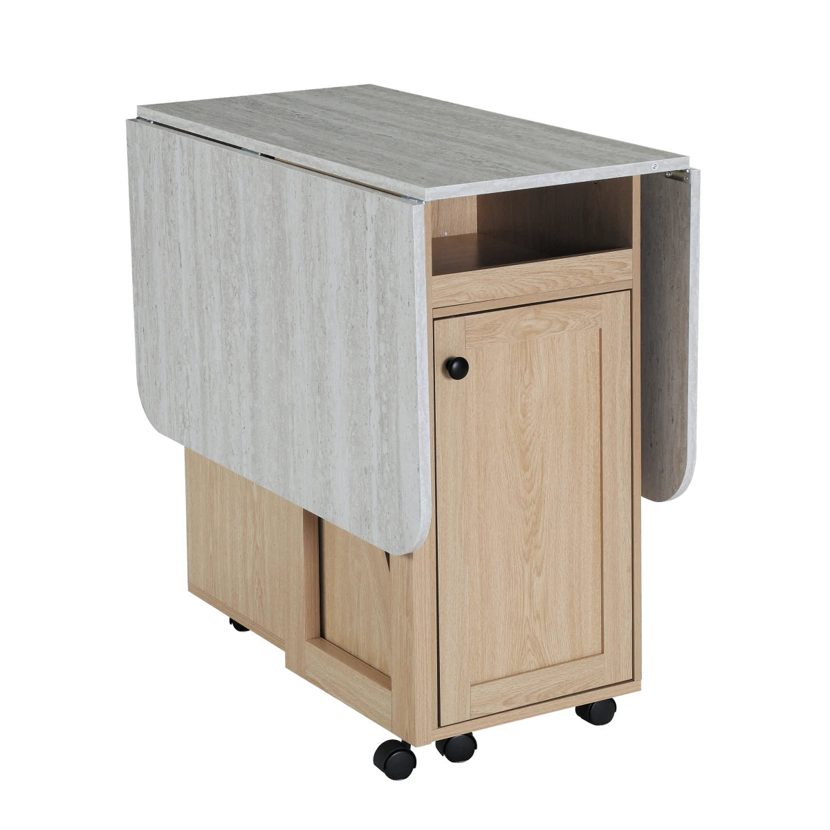 Foldable Dining Table for Small Space Space Saving Multi - purpose Folding Table with Storage for Kitchen Living Room Bedroom Home Office