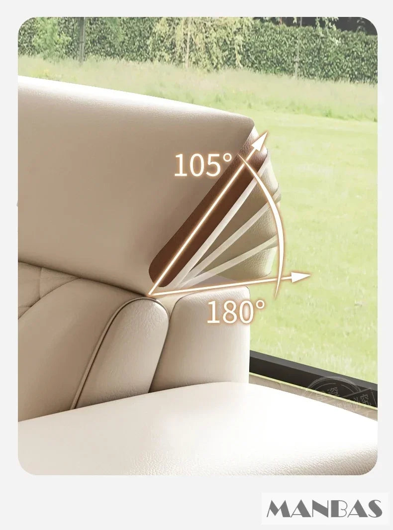 Premium Italian Genuine Leather Sofa Set  Adjustable Headrests, Bluetooth Speaker, Wireless Charger