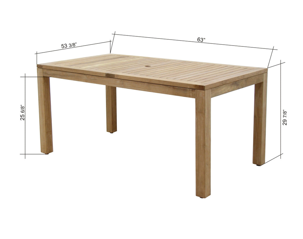 Rectangular Table and 4 Stacking Armchair Dining Set