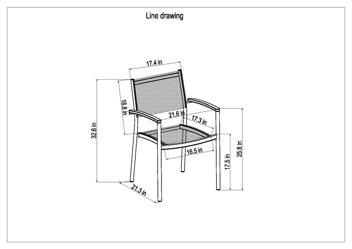 Rectangular Table and 4 Stacking Armchair Dining Set