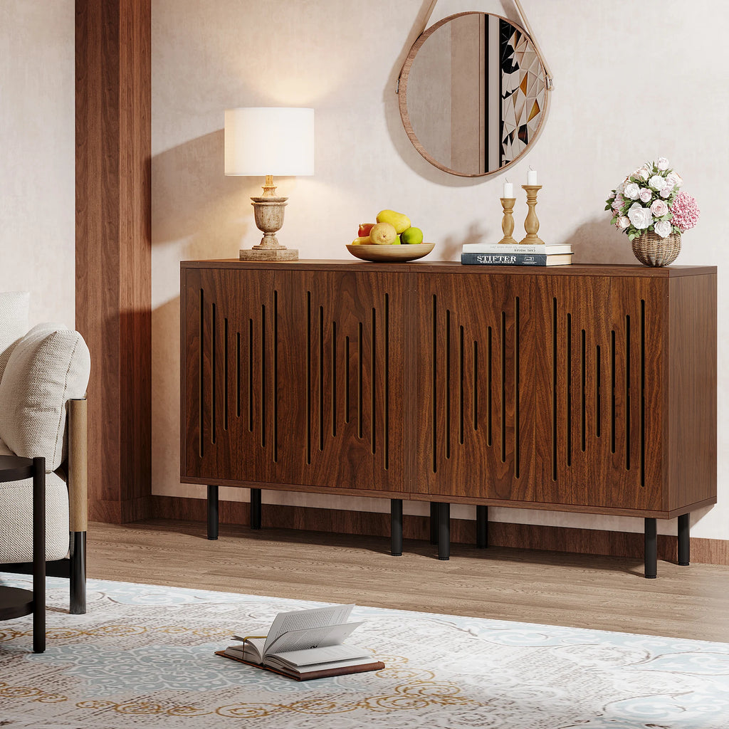 Vintage Storage Cabinet Set of 2, 59" Sideboard Buffet with Storage,