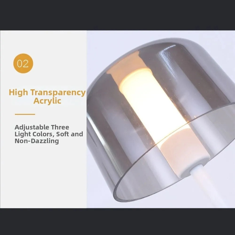 LED Bedside Lamp Touch Sensor Dimmable USB Rechargeable Cordless