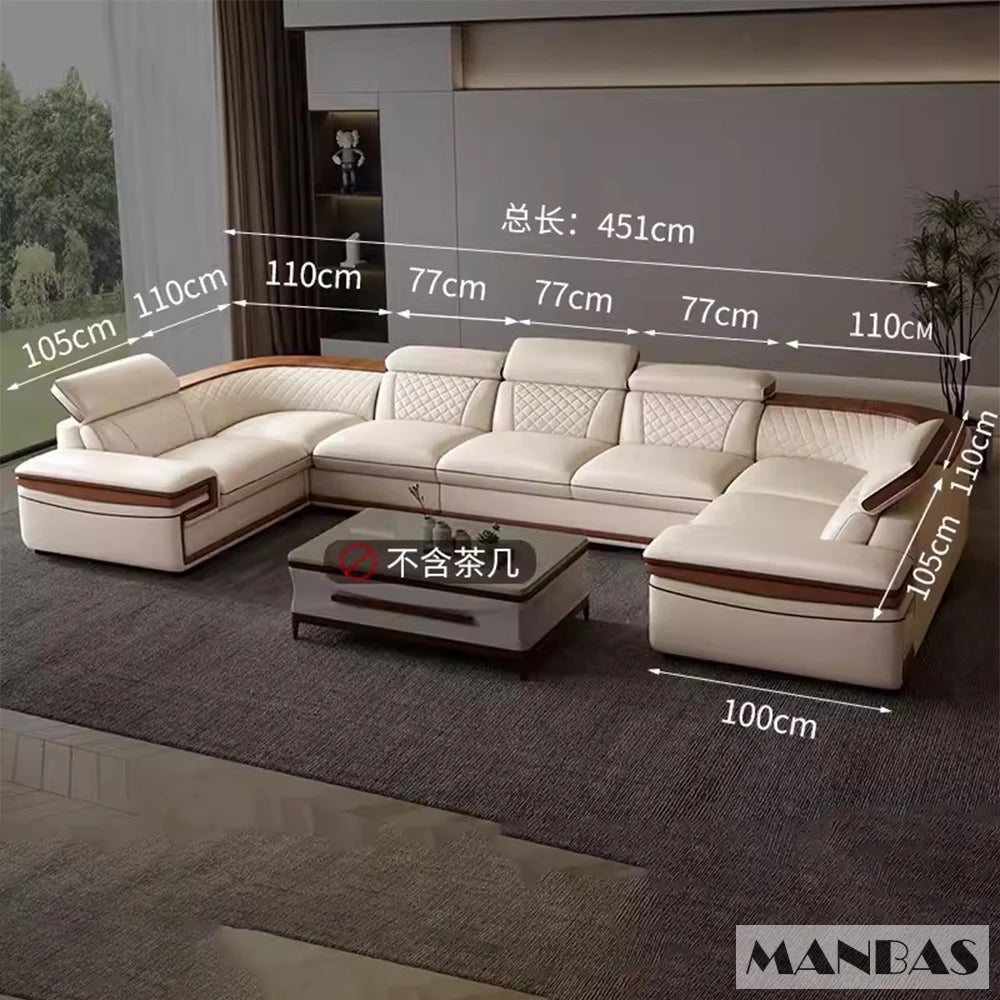 Italian Genuine Leather Sofa Set