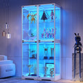 RGB Glass Display Cabinet with Door, 4-Tier Curio Cabinet