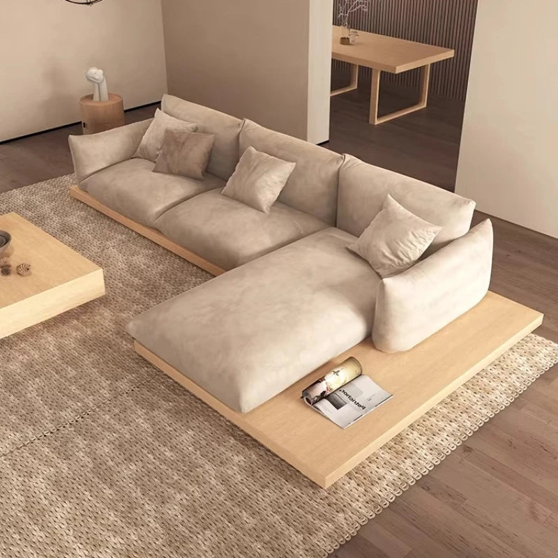 Japanese Style Modern Sofa Puffs Floor Couch