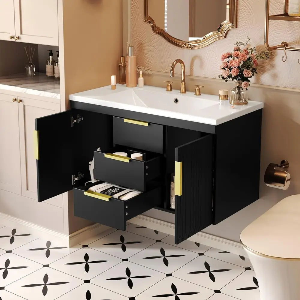 36 Inch loating Bathroom Vanity Cabinet with Sink,