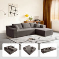 104" Sectional Sofa Boucle L-Shape Chaise High-Density Foam Living Room Set
