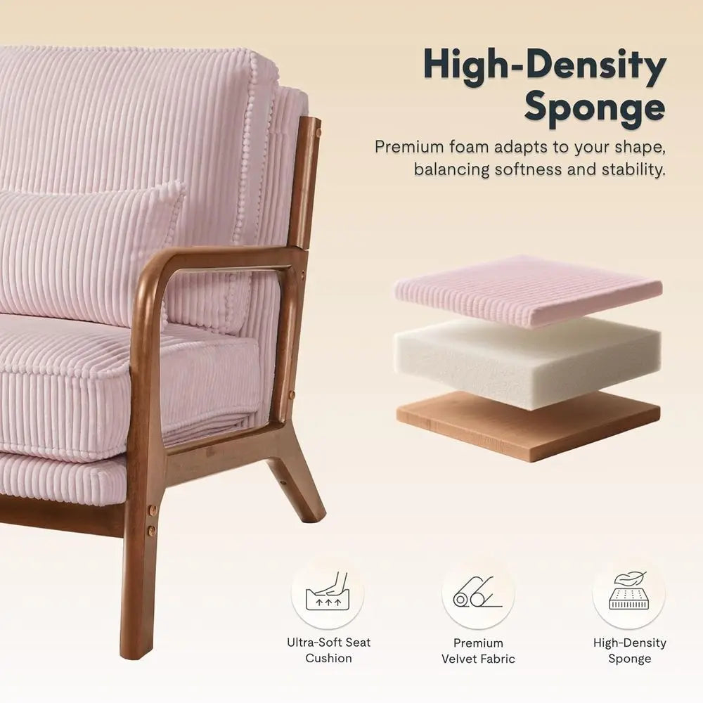 Mid-Century Corduroy Accent Chair,
