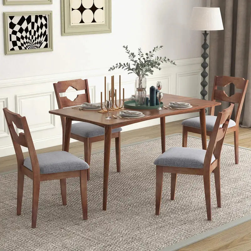 Dining Chair Set of 2 Fabric Upholstered