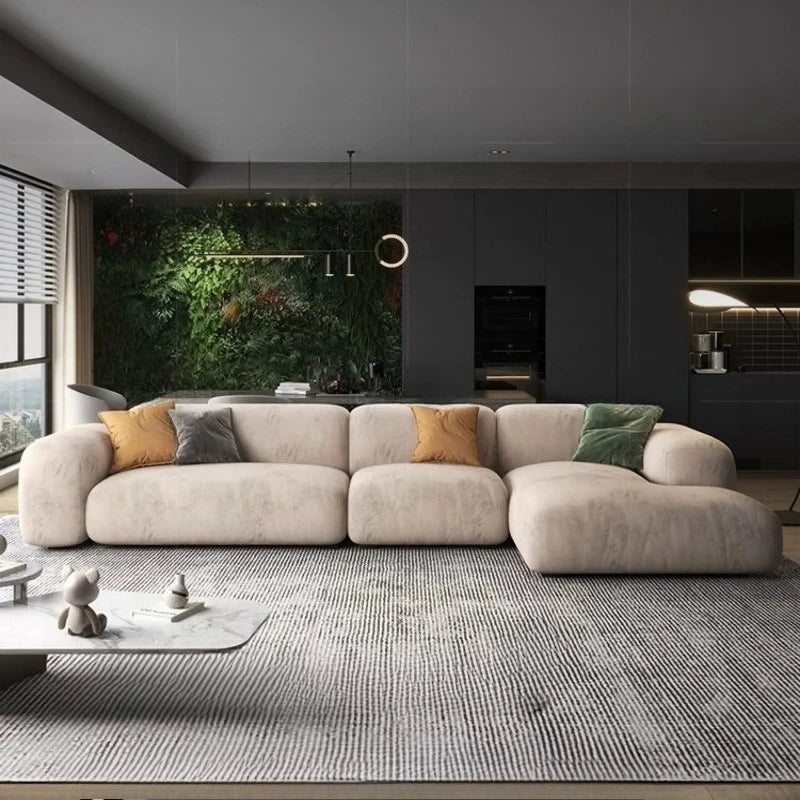 Luxury Modern Living Room Sofas Minimalist Sectional Puff Corner Sofa
