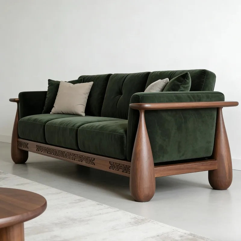 Minimalist New Chinese Style Solid Wood Living Room Sofas