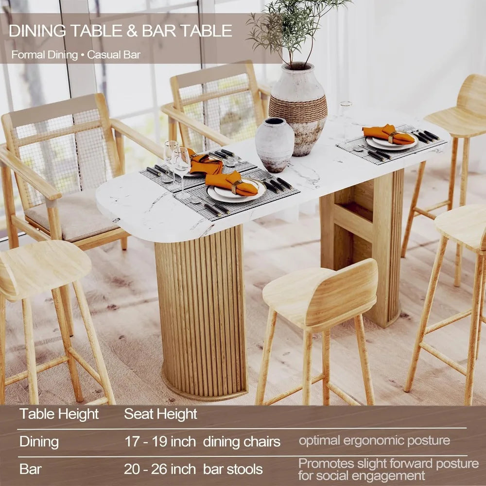 Fluted Counter Height Bar Table