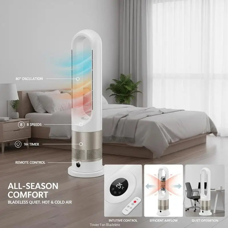 Bladeless Column Fan For Bedroom Office Home,
