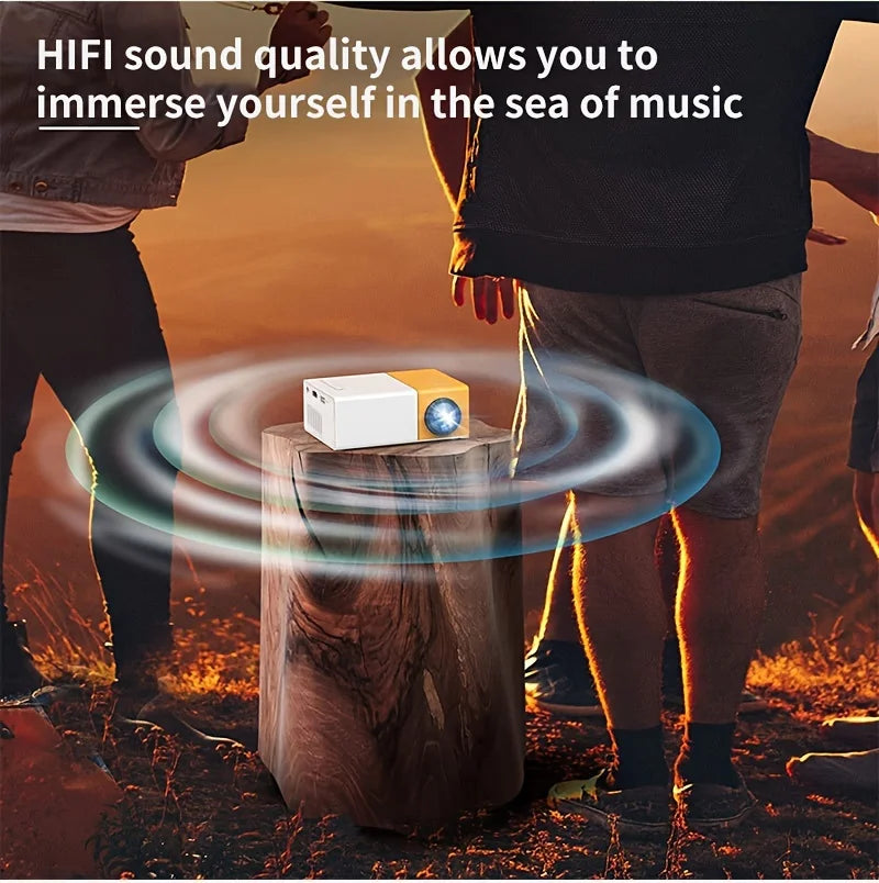 Mini Portable HD Projector for home, outdoor, and supporting USB, HDMI, and SD card links