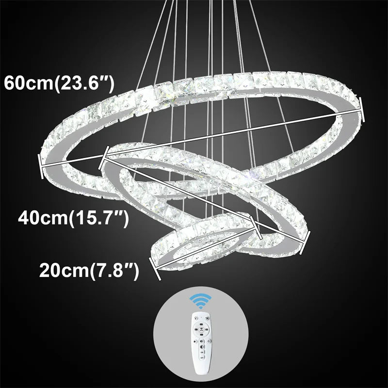 Modern Crystal Rings Led Chandelier