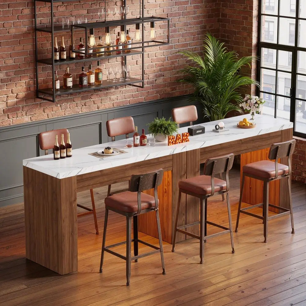 Bar Table with 2Tier Hidden Storage, Counter Height