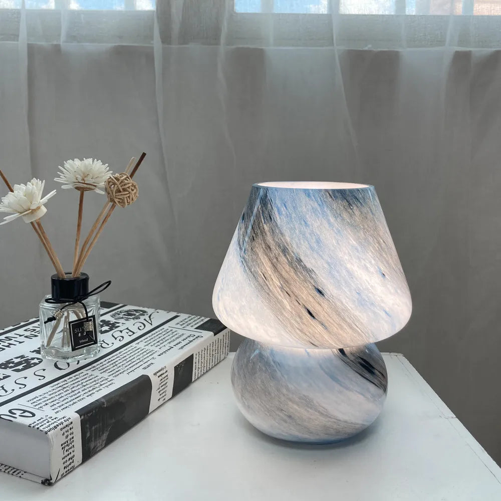 Handmade Glass Mushroom Table Lamp