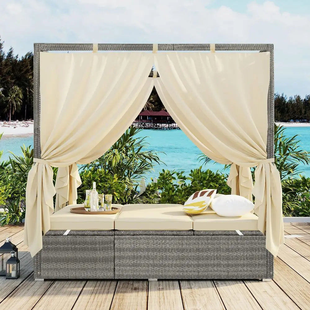 Outdoor Chaise Lounge with Wheels