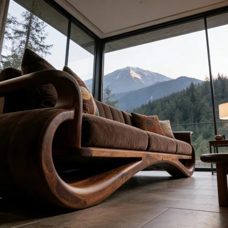 New Chinese Style Solid Wood Living Room Sofas