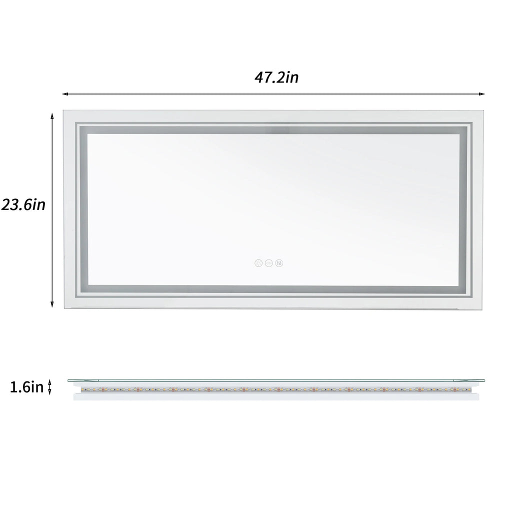 LED Bathroom Mirror with Lights, Anti-Fog, Dimmable, Backlit