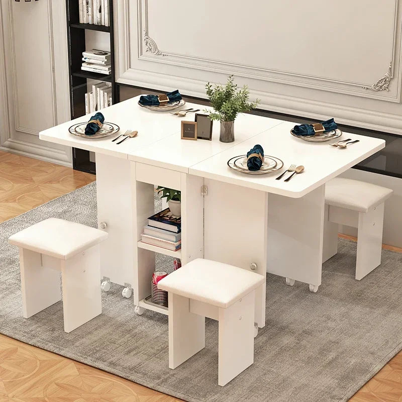 Italian Folding Dining Table 4 Stools