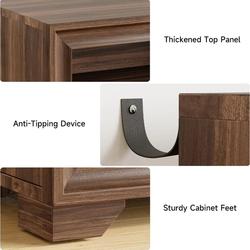 Buffet Cabinet: 4 Doors, Adjustable Shelves