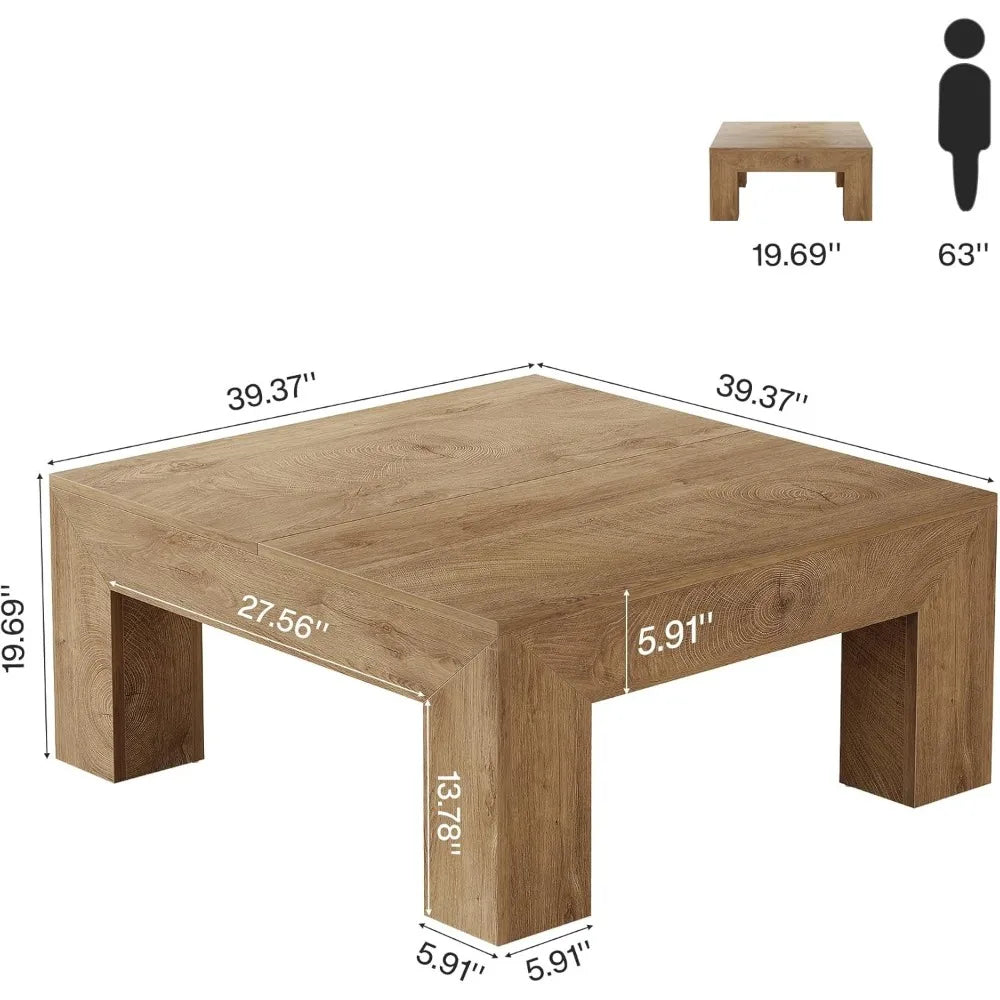 Square Coffee Table for Living Room