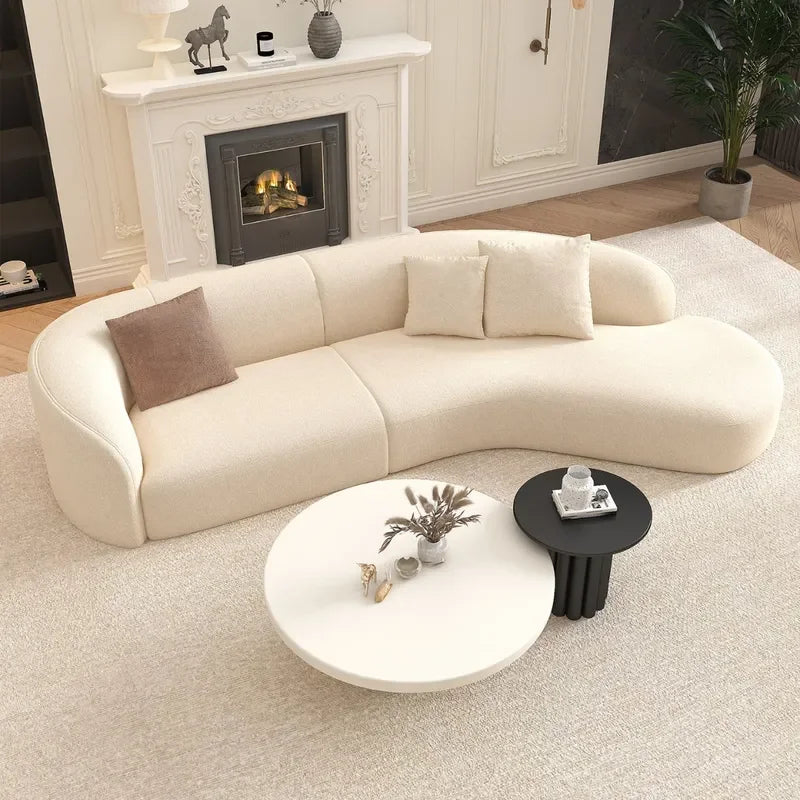 Nordic Fabric Sofa, Luxury Curved Large Sofa