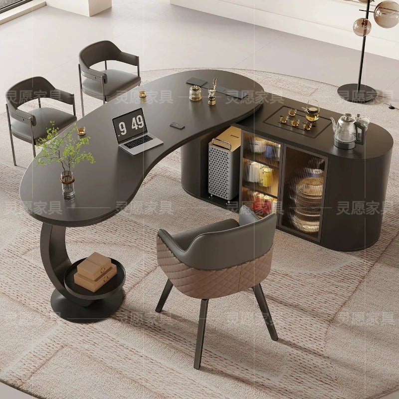 Luxury Irregular Shaped Sintered Stone Desk