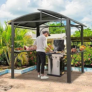 Grill Canopy for Outdoor Grill w/Double Galvanized Steel Roof