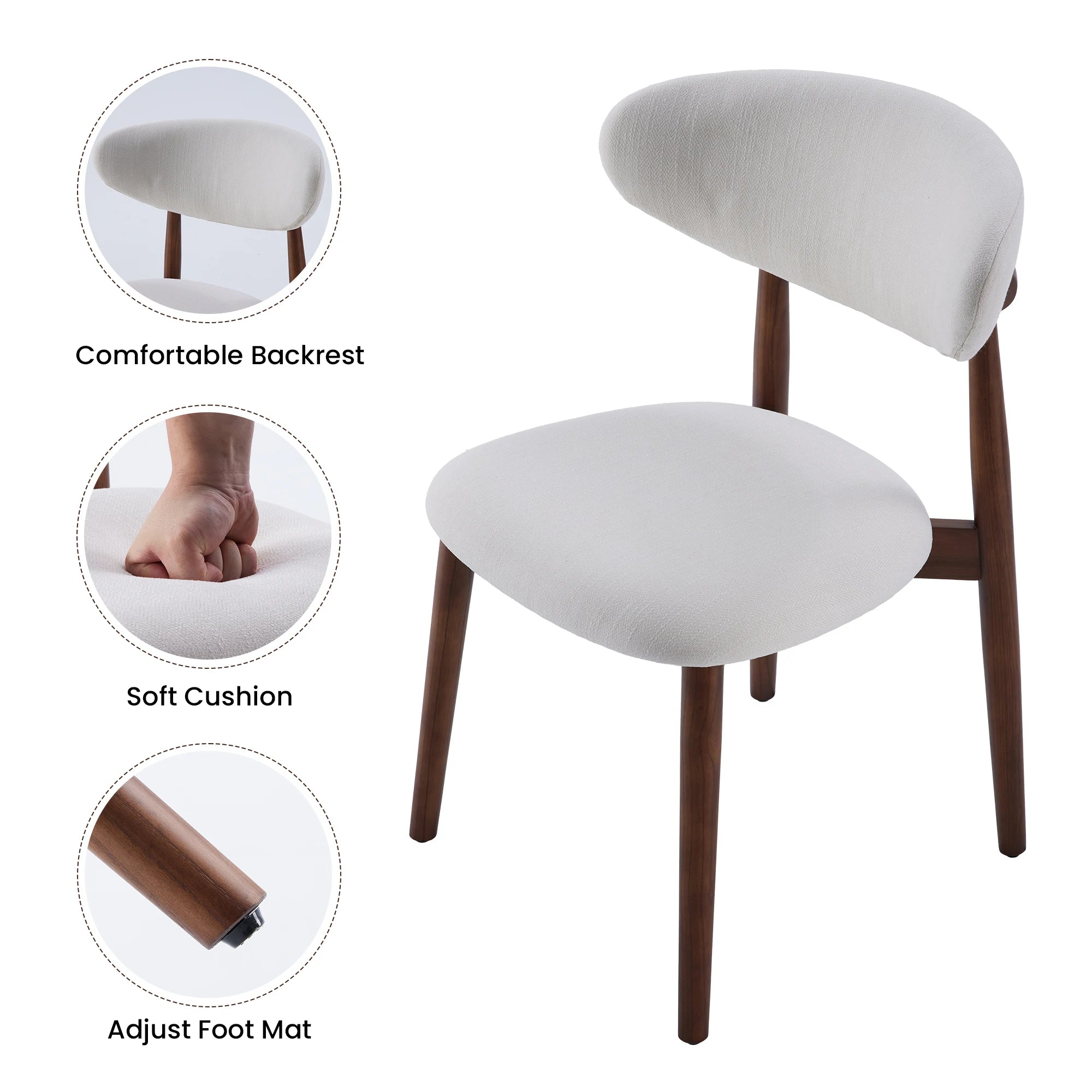Farini Solid Wood Dining Chairs Set of 2