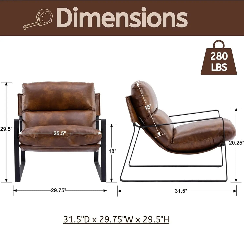 Leather Accent Armchair Set of 2