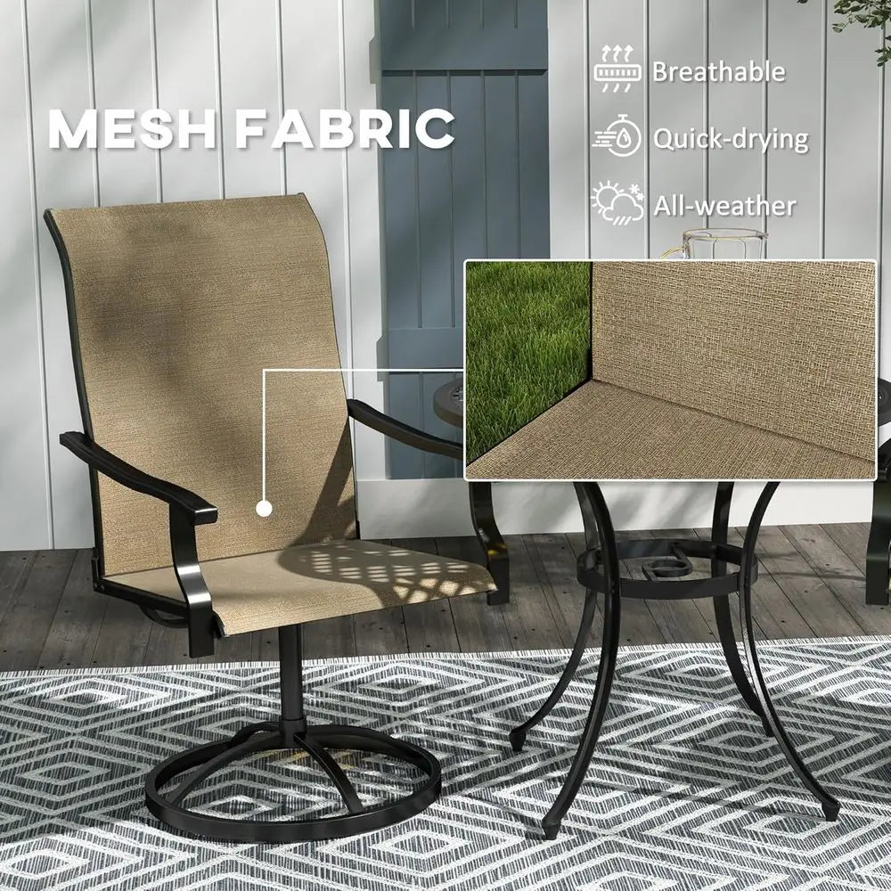 Outdoor Patio Swivel Chairs Set