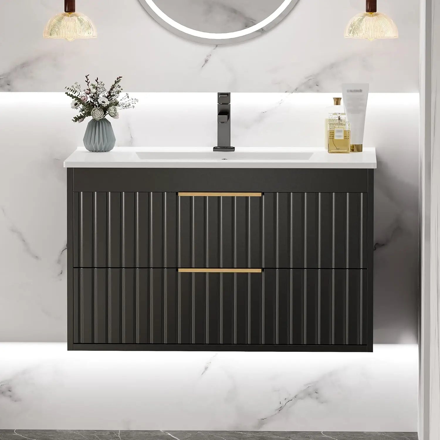 30" Bathroom Vanity Cabinet with Sink, Floating Bathroom Vanity