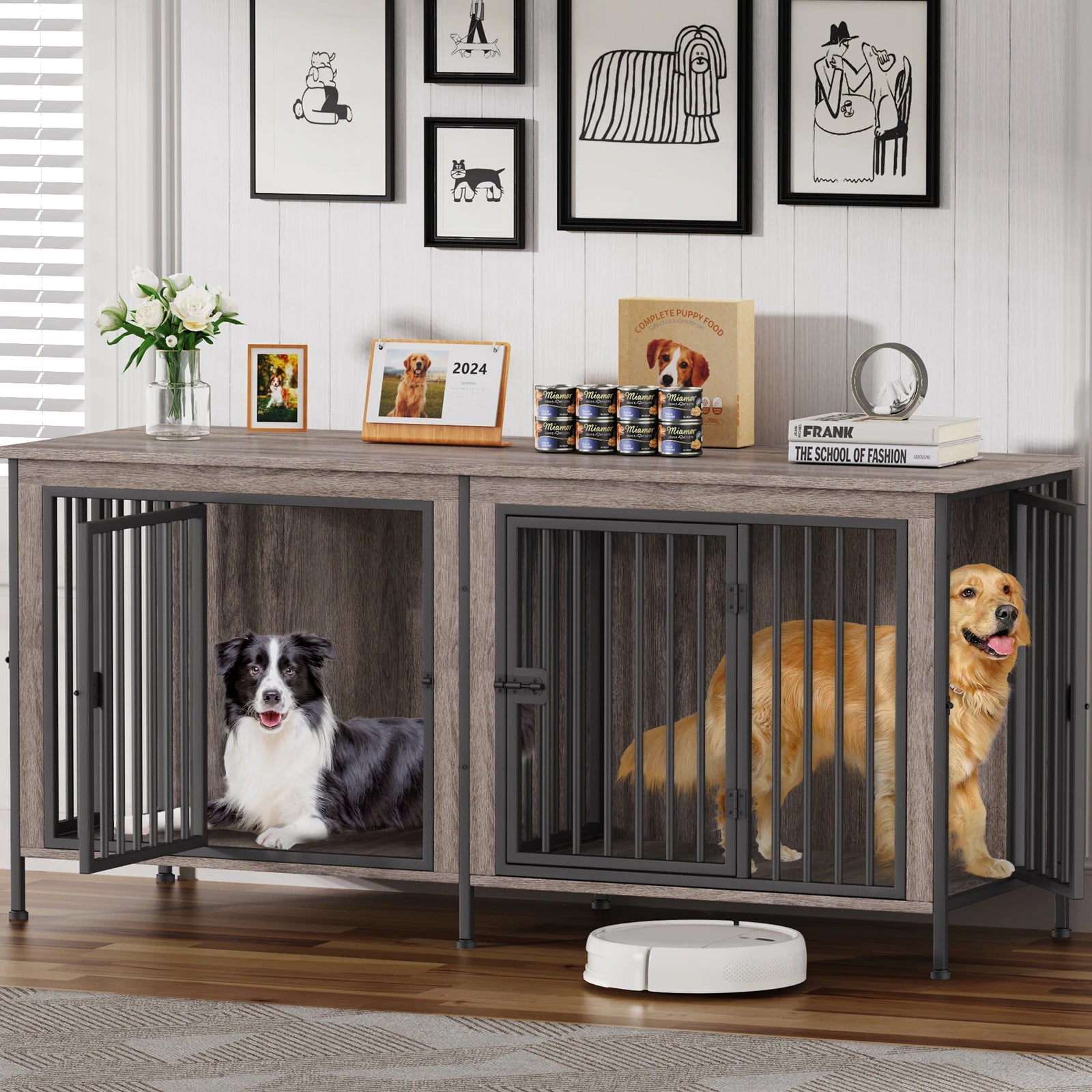 Heavy Duty Dog Crate Furniture for 1/2 Dogs