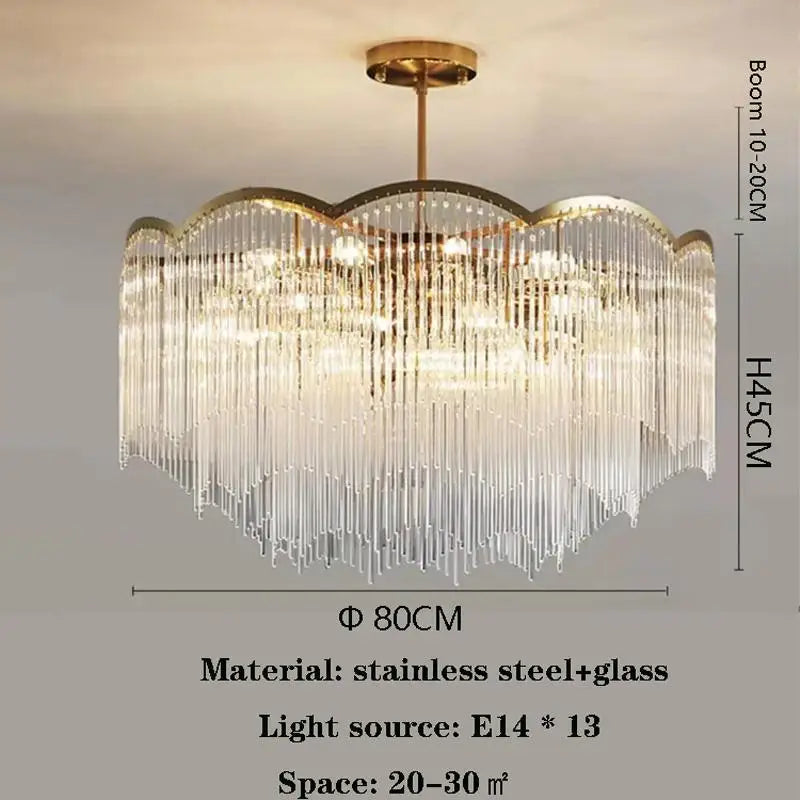 Modern Luxury Crystal Glass LED Chandelier