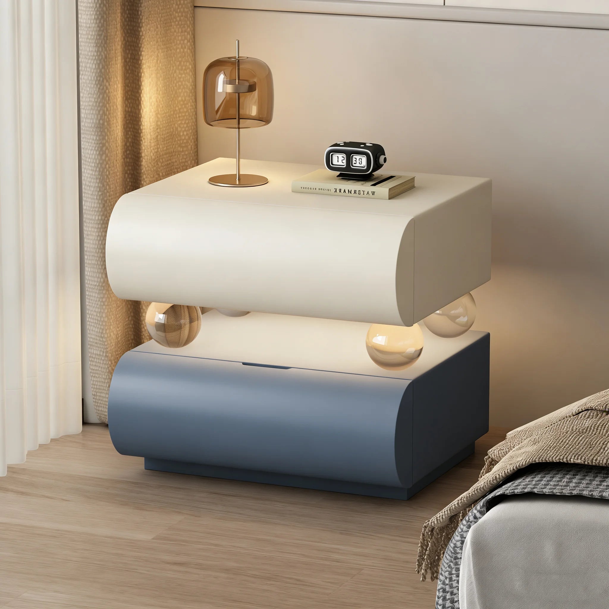 Trendy Small Simple Corner Bedside Table