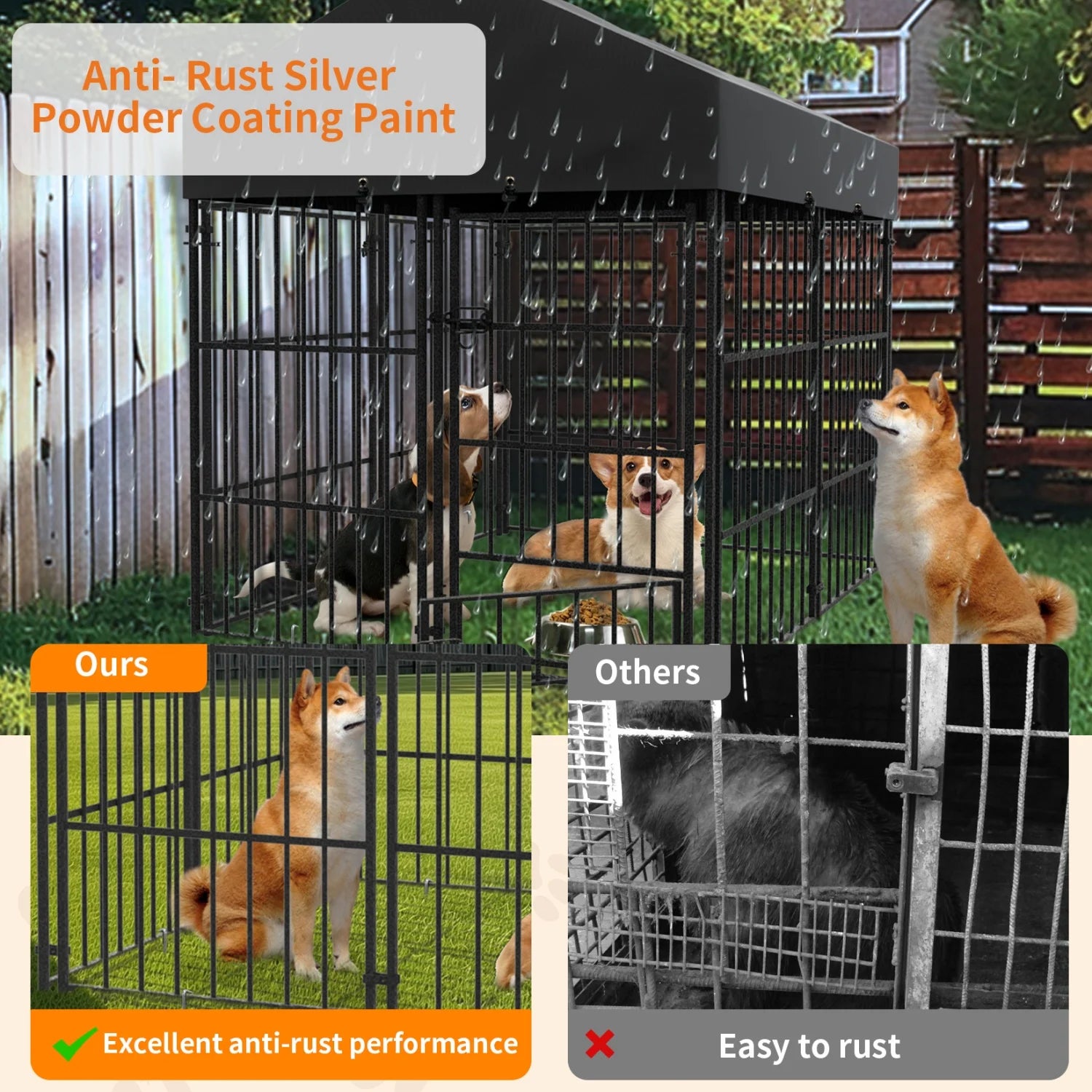 Outdoor Dog Kennel with Roof