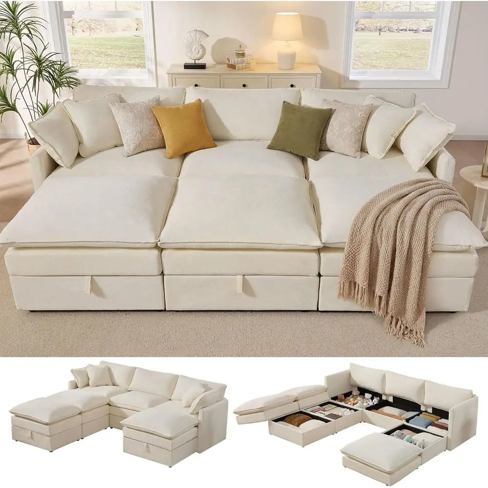 6-Seater Oversized Storage Sectional Sofa