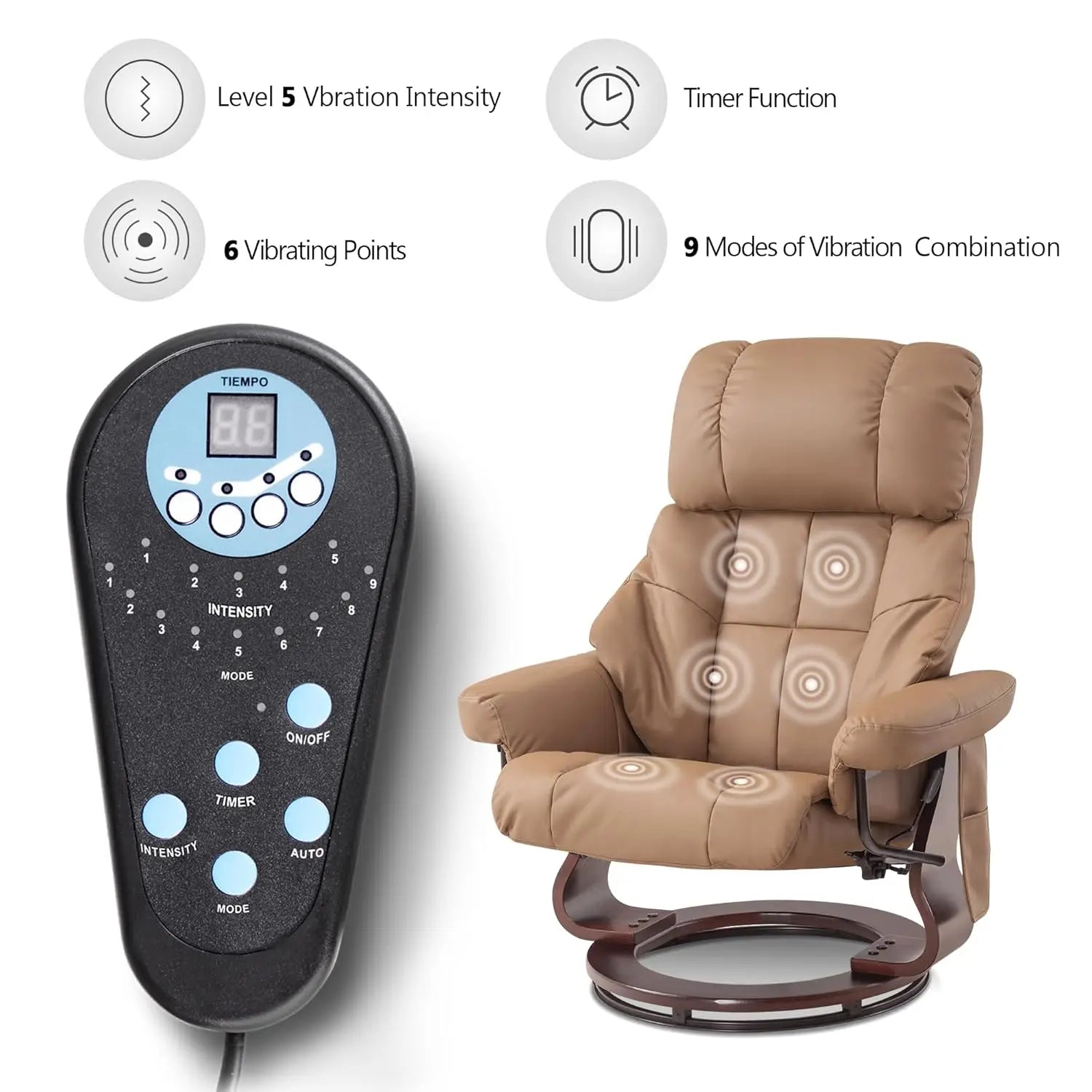 Manual Swivel Recliner Chair with Ottoman