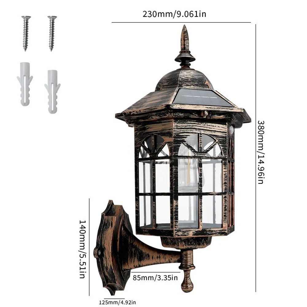 2pcs Exterior Light Fixtures Wall Mounted Light LED Solar Outdoor