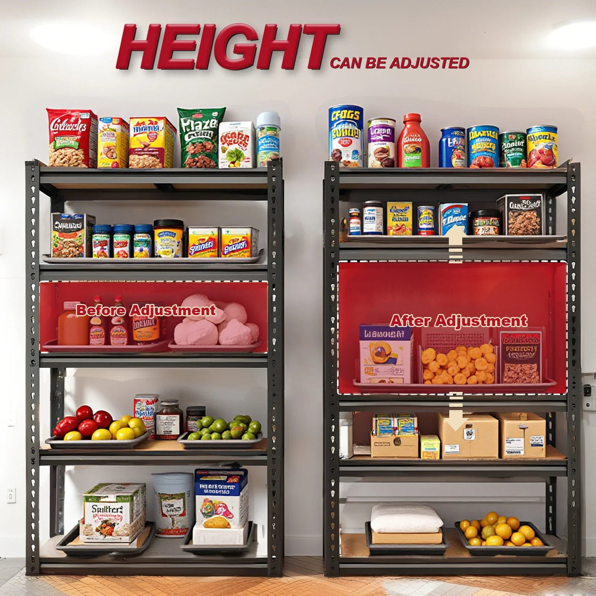 72"/60"H Garage Shelving Storage Shelves, 2000LBS Capacity