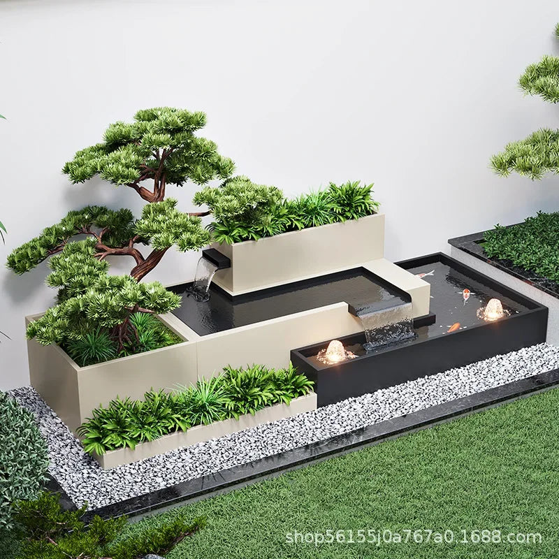 Outdoor flower box, seat combination